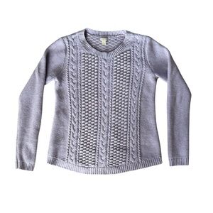 J. Crew Women’s Cable Knit Sweater | Light Purple | M